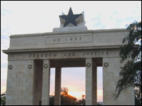 Black Star on top of a monument in Accra, Ghana