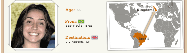 Age: 22, From Sao Paulo, Brazil, Destination: Livingston, UK