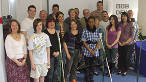 People auditioning for the Darwin play