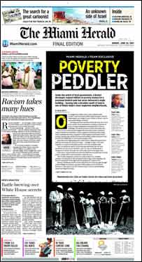 Capa do Miami Herald deste domingo