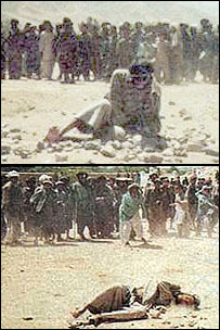 سنگسار در زمان حکومت طالبان در افغانستان - عکسها از سايت جمعيت زنان انقلابی افغانستان