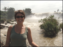 Rachael enjoying Vietnamese waterfalls