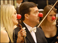 Musicians with red noses