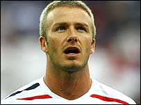 贝克汉姆在与巴西队比赛中