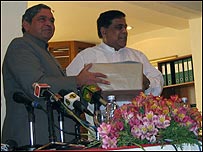 hands over the consignment of medicines 