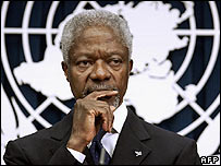 Secretarul general Kofi Annan reprezintă ONU în cvartetul mediatorilor