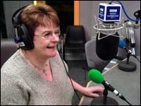 Woman in radio studio