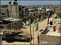 Tanque israelense deixando Beit Hanoun