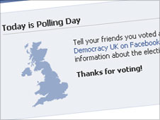 Screengrab of Facebook polling day box
