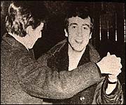 The Beatles having fun on the dancefloor