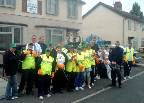 Volunteers ready to tackle the garden