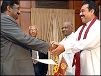 CWC leader A Thondaman taking oaths as a minister