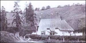 icture of The Washpool, thatched cottage, a hundred years ago