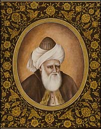 نقاشی چهره مولانا 