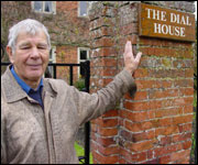 Keith Haines outside his old billet, Dial House, West Lavington.