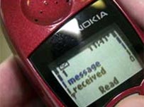 Mobile phone receiving text message