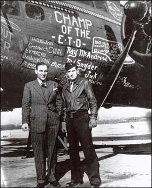 The autographed B17 & pilot