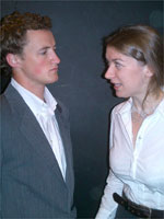 Chip Horne (Pastor Manders) and Lorna Beckett (Mrs Alving).