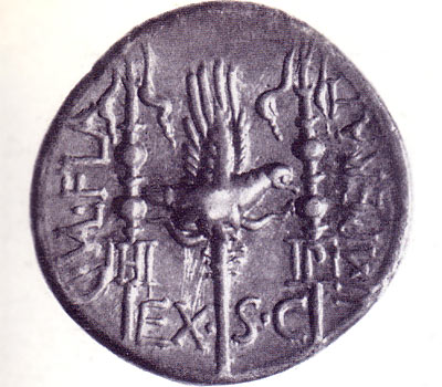 Earliest legionary eagle - a coin of C Valerius Flaccus