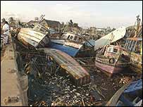 Frota de pesqueiros de Tamil Nadu foi destruída