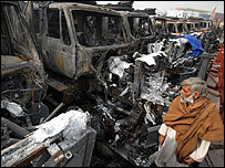 Ateşe verilen teçhizat