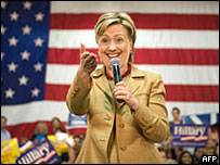 Hillary Clinton em campanha em Kentucky