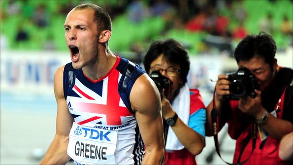 Dai Greene celebrates