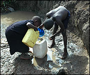 Children collecting water