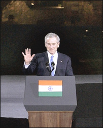 पुराना क़िला पर जॉर्ज बुश