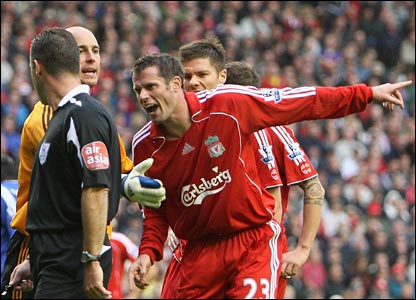 利物浦的卡拉格抱怨裁判判罚不公