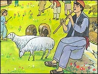 شاه ملنگ در حال توله زدن