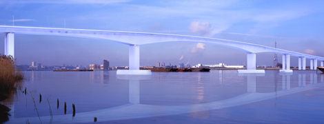The proposed Thames Gateway Bridge
