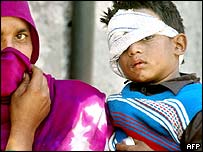 Oběti zemětřesení v Kašmíru