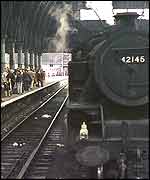 steam train at Exchange Station