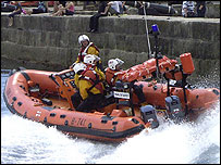 RNLI boat in action