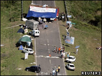 Manifestantes em Gualeguaychú