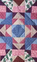 An Amish-made patchwork quilt
