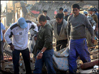 Vítimas do terremoto no Peru