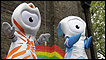 Wenlock (esq.) e Mandeville foram apresentados nesta quarta-feira