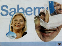 Cartaz de campanha eleitoral na Argentina