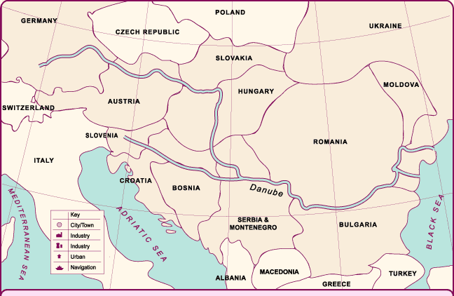 Map of the Danube basin