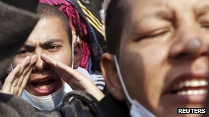 Protesters in Tahrir square