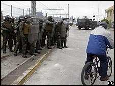 Policía antimotines en Concepción