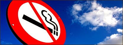 Smoking is banned in most buildings in the UK