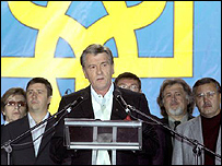 Віктор Ющенко на Львівщині. Фото УНІАН