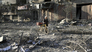 خانه بمباران شده در غزه