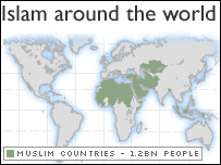 Map showing muslim countries