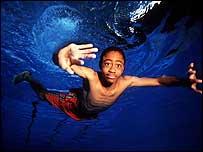 boy swimming 