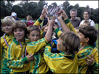 Fleckney Athletic celebrate winning the cup
