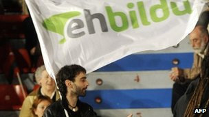 Comemoração de partidários do Euskal Herria Bildu (AFP)
